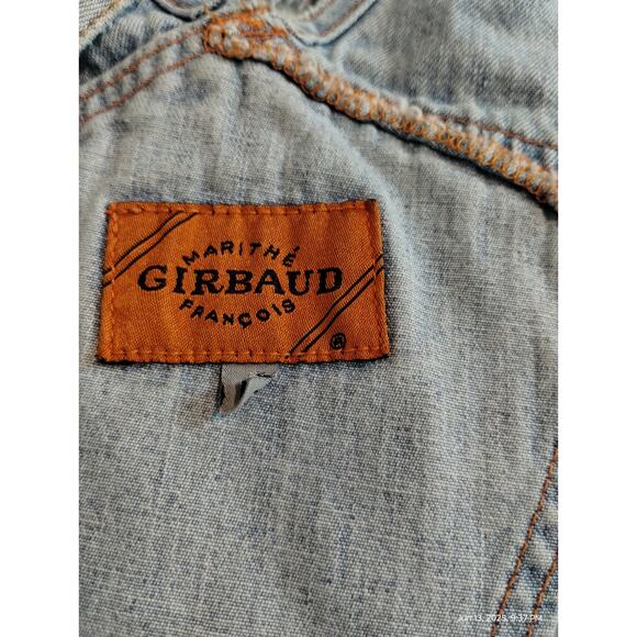 Y2K Marithé + François Girbaud Women's sz Medium Thrashed Denim Vintage Overalls - Picture 9 of 12